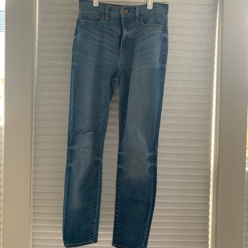 J. Crew High Rise Light Wash Toothpick Jeans
